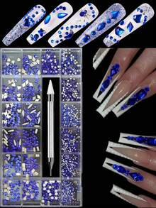 21 Gitter Nagelrhinestone-Set, Nail Art Dekorationen flache AB Strass-Set DIY Handwerke Edelsteine für Nägel, Schuhe, Kleidung, Schmuck Heim DIY Dekorationszubehör