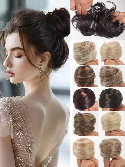 Syntetyczny kok elastyczna gumka sztuczne włosy kok klips do włosów ogon rozszerzenie upięte włosy kucyk dla kobiet syntetyczny niechlujny kok do włosów upięty kok z elastycznym rozszerzeniem włosów dla kobiet codzienne luźne akcesoria do włosów syntetyczny kok do włosów kobieta proste upięte gumka do włosów elastyczna gumka kok do włosów rozszerzenia do włosów opaski do włosów naturalne peruki
