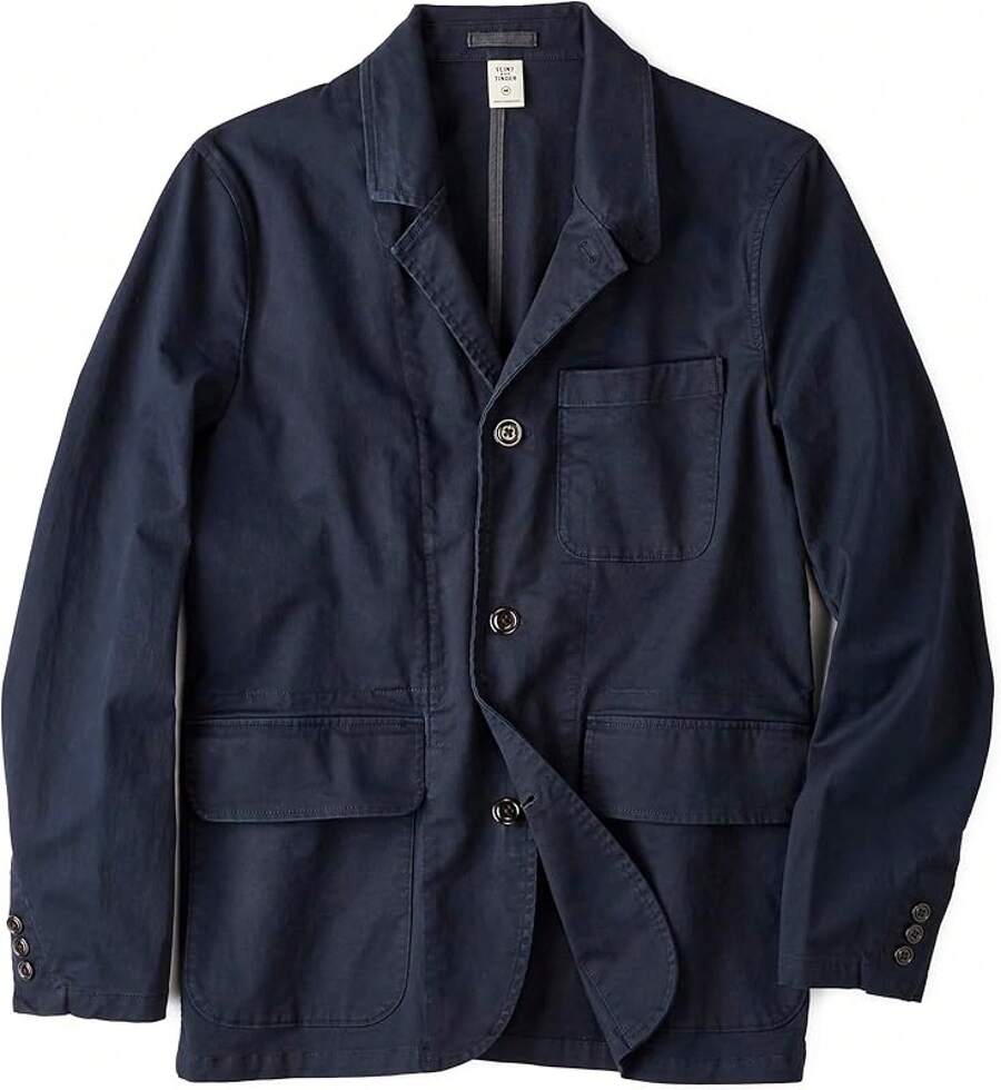 Huckberry Flint And Tinder 365 Utility Blazer, Mens Sports Coat, Casual Blazer - 深海軍藍 - 查看 1