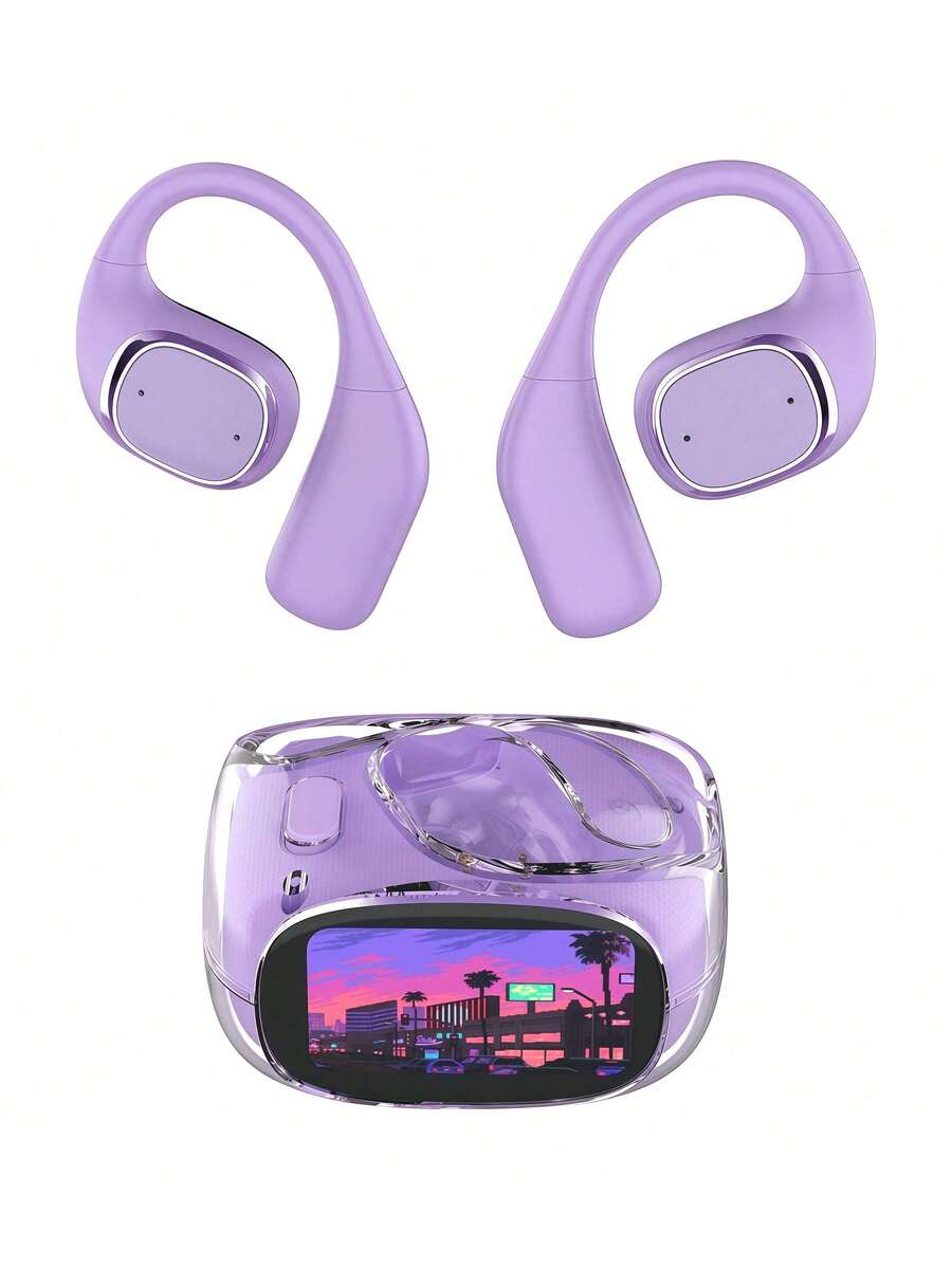 HTC NE11藍牙耳機 高刷炫彩螢幕智慧螢幕 自適應主動深度沉降雜訊 140+國語言翻譯 商務旅行必備 紫色 - 紫色 - 查看 1