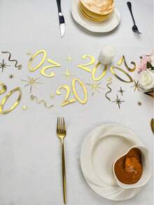 1/2pc 11inch*118/196/393inch Foil Printed Birthday Number Table Runner, Suitable For Festivals, New Year, Christmas, Halloween, Wedding, Birthday Party And Daily Use - Multicolor - View 36