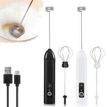 三速电动手持式奶泡器，可制作浓郁绵密的奶泡，500mAh USB充电式咖啡卡布奇诺奶精搅拌器，可混合打蛋器，适用于咖啡、卡布奇诺、拿铁、蛋白粉饮品等。 - 彩色 - 查看 2