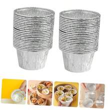 VICASKY 25 piezas Charolas de Aluminio para Hornear Tartaletas y Postres Bandejas Desechables para Repostería Cocina y Profesional - PAGO - Ver 4