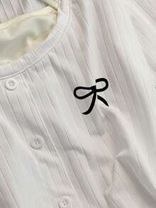 Y2K 风格复古美学仿两件套设计衬衫，休闲蕾丝长袖衬衫，2000 年代性感露背 T 恤，适合休闲外出，可搭配牛仔裤，秋冬 - 白色 - 查看 6