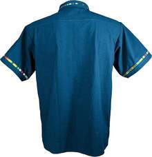 Men's Short Sleeve Mexican Guayabera Shirts Made In Mexico, Multiple Colorshalloween - 深綠松石色 - 查看 2