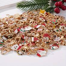 25pcs Random Mixed Christmas Series Metal Keychain, Perfect Practical Design, Various Christmas Gift Hanging Accessories, Ideal Christmas Party Decorations & Small Gifts