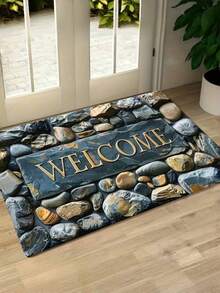 1pc Heart Stone Pattern Velvet Doormat, Minimalist Soft Comfortable Welcome Mat, Suitable For Living Room, Bedroom, Kitchen, Entryway, Durable And Easy To Clean, Holiday Decor - Multicolor - View 15