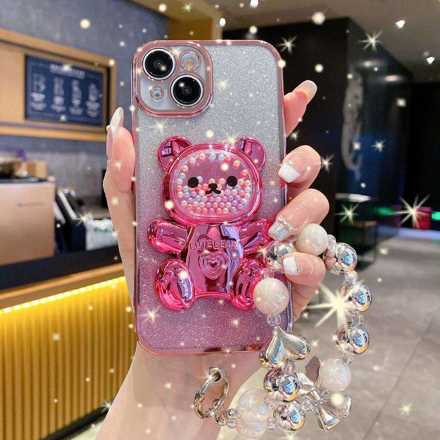 新款手机壳/防摔心形银色手镯/奢华保护壳，带防尘孔和加固边缘，兼容苹果 17 Pro Max、16 Pro Max、15 Pro Max、14、13、12 Pro Max、三星 Galaxy S24 Ultra、S24 Plus、S24、S23 Ultra、S23 Plus、S23、S22 Ultra、S22 Plus、S22、S21 Ultra、S21 Plus、S21 FE、S23 FE、S20 Ultra、S20 Plus、S20 FE、OPPO A5x、C1、C2、C3、C4、C5、C6、C7、C8、C9、C987、C654、C321、OPPO A1、A2、A3、A4、A5、A6、A7、A8、C9、C987、C654。 321 - 粉色 - 查看 1