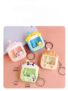 1pc Cartoon Panda & Chihuahua Plush Keychain, Random Assorted Styles, Claw Machine Toy, Backpack Pendant, Gashapon
