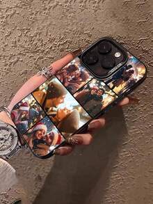 1个定制照片设计手机壳，可印上您的名字，经典时尚。1个个性化哑光黑色婚礼相框手机壳，兼容苹果XR、11、13、14、15和16 Pro Max。它清晰、时尚、充满活力、可爱、简约，与您的手机完美搭配。送给朋友、女友和母亲的独特个性化礼物。国际版，非国内版。 - 黑色 - 查看 7