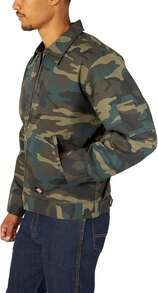 Dickies 男士艾森豪威爾前拉鍊保暖夾克 - 獵人綠迷彩 - 查看 2