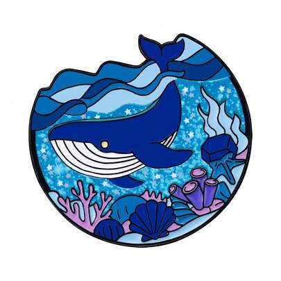 Whale And Ocean Enamel Pin Fashion Decorative Brooches Ornaments Lapel Bag Badges Jewelry Gifts 2025 New Style Christmas Men Gifts Bag Pins