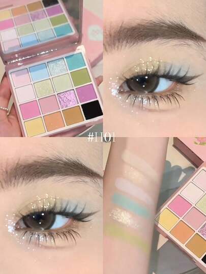 HOLD LIVE 16色眼影盘，鲜艳可混合颜料，巴黎花园升级版，绘画女孩调色板