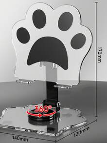 可爱猫爪亚克力平板电脑支架，360°旋转可调节便携可折叠桌面配件，通用平板电脑和智能手机支架，耐用透明亚克力材质，带防滑垫，趣味宠物主题设计，适合家庭办公室使用，轻巧节省空间，稳固防滑，适用于4-13英寸设备 - 彩色 - 查看 14