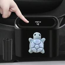 Creative Car Cute Plush Turtle Trash Can, Car Storage Bucket, Front Car Hanging Car Storage Garbage Bag, Car Supplies