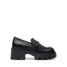 Women Platform Loafers Chunky Heel Slip On Pumps Lug Sole Casual Classic Preppy Y2K Style Loafers Dress Shoes - 黑色 - 查看 8
