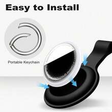 1 To 4 Pack Available For AirTag Holder Compatible With Air Tag Case Keychain Silicone For AirTags Key Ring Tags Chain For Apple For GPS Item Finders Accessories,Black - D7-黑色/深藍色 - 查看 4