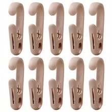 10 件套多用途衣夹 S 型挂钩，坚固的塑料衣架，沙滩巾夹，椅子夹，毛巾架夹，适用于服装店、家庭办公室和工作室，衣夹 - 彩色 - 查看 6