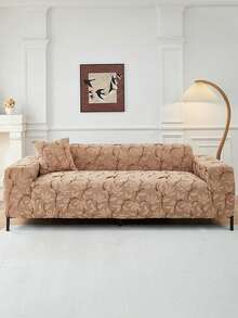 1 件提花弹力沙发套加厚防滑沙发套适用于客厅卧室户外沙发保护防宠物污渍 4 季沙发座垫套适用于 L 型单座躺椅和 1/2/3/4 座沙发秋季家居装饰冬季加厚版沙发盖 - 卡其色 - 查看 4