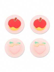 GeekShare 4pcs Fruit Silicone Joystick Grip Covers, Game Controller Accessories - Apples & Peaches - View 2