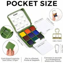 Pocket Watercolor Set, Travel Artist Outdoor Sketch Watercolor Kits With 2 Foldable Watercolor Palettes, Portable Leather Case And Metal Clip, Art Lovers