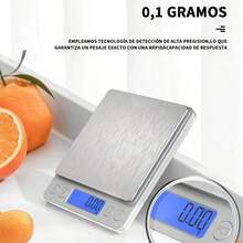 Báscula electrónica de 3000g/0,01g(g,oz,ozt,dwt,ct gn,lb,tl,ml), 3kg/0,1g, báscula de alimentos de acero inoxidable, pantalla LCD, Mini balanza Digital de joyería, balanza de cocina,Alta Precisión De Peso De 0.01g Para Cocinar Y Hornear Alimentos. - Plateado - Ver 4