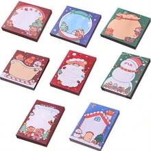 Bloc de notas con memorándum navideño de dibujos animados, cuaderno de mensajes para estudiantes, memorándum de oficina de estudio, memorándum navideño de dibujos animados de Papá Noel, regalo de papelería creativa navideña para estudiantes, bloc de notas de memorándum de mensaje lindo