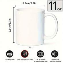 11oz Ceramic Mug, Festive Coffee Cup, Holiday Tea Drinkware, Novelty Decor, Family, Friends, And Coworkers - Thanksgiving,, Winter Present - Style1 - View 3