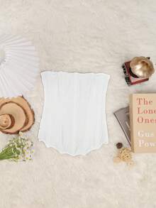 Y2K 优雅半透明网纱修身胸衣上装，带钢圈，前系带，夏季塑身衣 白色 - 白色 - 查看 6