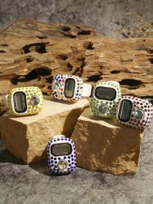 1pc/6pcs/8pcs/12pcs Study Room Spring Reading | Learning Tracker With Rhinestone Counter, Track Recitation Times To Improve Exam Preparation Efficiency - Multicolor - View 2