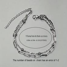 4pcs Black Thin Chain Bracelet Set, Zinc Alloy Hiphop Style Bracelet Set For Women