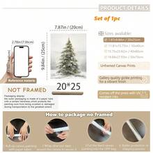 1 件，帆布墙画，带框墙面装饰，复古圣诞老人和圣诞树艺术品，非常适合客厅、卧室或入口处的节日墙面装饰，节日礼物创意，冬季装饰，圣诞节家居装饰，圣诞节