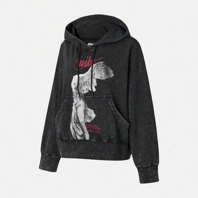 Nike Women's AS W NSW GFX FLC OS PO HD GCEL Sweatshirt IO0489-010