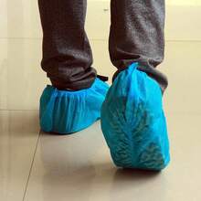 Cubiertas desechables para botas y zapatos, duraderas, resistentes al agua, antideslizantes, noóxicas, reciclables, azules, elásticas - Paquete de 100 extra grandes - Ver 9