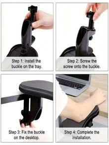 Heavy-Duty Desk Extension Arm With 180° Adjustable Sliding Base - Ergonomic Design, One-Piece Ergonomic Desk Wrist Rest - Adjustable Non-Slip Base, Heavy-Duty Desk Extension, Suitable For Gaming, Office And Home Use - Reduces Wrist And Arm Fatigue, Compatible With Keyboard, Mouse And Computer Devices
