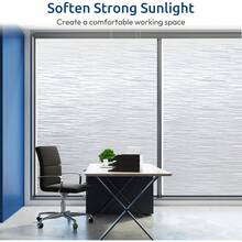 Rabbitgoo Window Films Privacy, Frosted Static Cling Glass Film Non-Adhesive Heat Blocking Covering Removable Vinyl Privacy Window Stickers Bathroom Door Home Decor, 44.5 X 200cm - 黑色 - 查看 4
