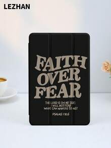 1 件 Faith Over Fear 标语印花平板平板电脑保护壳，兼容 Apple 10.2、Apple Pro 11" 2021/2020/10th Gen、Apple 11" 11th Gen 2025、Galaxy Tab A8 10.5" 2022、Matepad 10.4/Tab，带铅笔槽，防摔，平板电脑支架保护套 - 彩色 - 查看 3