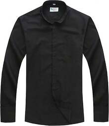 Mens Tab-Collar Long Sleeves Clergy Shirt- 5 Colors Availablehalloween - 白色 - 查看 5