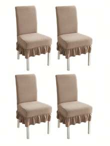 1PC,4pcs, Jacquard, Trừu tượng, Vỏ bọc ghế có váy, Đồ gia dụng, Tích hợp tựa lưng, Phổ biến cho vỏ bọc ghế ăn, Chống bụi, Co giãn, Mềm mại, Vỏ bọc ghế, Phù hợp cho ghế ăn, Phòng khách, Phòng ngủ, Nhiều tùy chọn màu sắc - Cà phê màu be - Xem 8