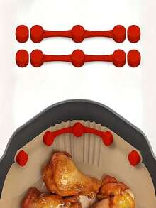 Air Fryer Magnetic Silicone Clips - Heat-Resistant Reusable Buckles For Parchment Paper, Secure Hold For Air Fryer Cooking, Food- Kitchen Accessories, Air Fryer Accessories, Easy Clean Material