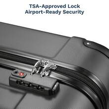 Luggage Sets 5 Piece,Hardside Suitcase With Wheels - Spinner Wheels, TSA Lock, Includes Toiletry Bag For Family Travel Luggage Case Trolley Suitcase Spinner Suitcase Travel Luggage Travel Suitcase Hardshell Suitcase Suitcase Luggage Carry-On Suitcase Travel Essentials For Men For Women For Vacation For Business Large Capacity Travel Essential Travel Accessories Travel Organizer Travel Stuff - màu đen - Xem 8