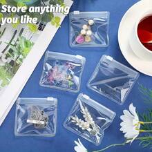 100pcs Transparent PVC Zipper Bags, Jewelry Accessory Resealable Packaging Bags, Medication Bags, Action Figure & Pendant Storage PVC Zipper Bags, Christmas Holiday Gift Storage Bags - متعدد الألوان - مشاهدة 8