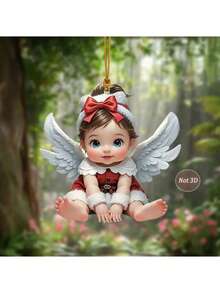 1/4 pièces Pendentif ange en acrylique, accessoires de voiture, ornements de Noël pour la maison des femmes, décorations d'arbre de Noël, fournitures de fête amusantes pour les vacances