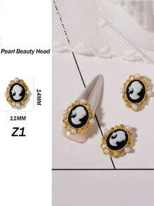 10 قطعة من الإكسسوارات الصغيرة البيضاوية ثلاثية الأبعاد للفتيات، ديكورات أظافر مخصصة تتميز بتصاميم معقدة من الذهب والفضة واللؤلؤ الأبيض وتصاميم الرؤوس الجميلة، كل قطعة مصنوعة بعناية فائقة لإضافة لمسة من الأناقة والجاذبية لأي إبداع في فن الأظافر. تم تصميم هذه الأحجار الكريمة للاستخدام المهني في صالونات الأظافر والمشاريع الشخصية DIY في المنزل