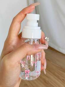 Sticlă de călătorie reîncărcabilă transparentă cu model papion, dozator demachiant, 30ml, 60ml, 100ml, dozator portabil cu pompă, potrivit pentru dizolvant de ojă, toner și dizolvant de machiaj, design cu cupolă, doar spălare manuală, reutilizabilă, sticlă demachiant, portabilă de călătorie, sticlă cu pulverizator, dozator de loțiune, sticlă cu presare