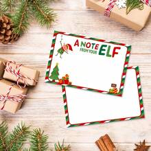 Christmas Elf Note Cards Elf Letter Festive Stationery Blank Greeting Cards For Xmas Winter Holiday Party Supplies - Multicolor - View 2