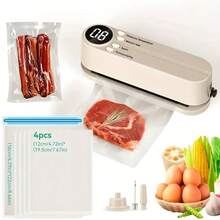 1pc USB-Powered Vacuum Sealer Machine With Digital Display & One-Touch Operation, 1200mAh Rechargeable Battery, 36V Low Voltage For Food Preservation - Mint Green & Black Design, Compact Space-Saving Sealer For Fridge, Pantry, Camping, RV, Emergency - Compatible With USB/Powersources (USB-Powered, No Gas Cylinders) - Multicolor Vacuum Sealer - View 9
