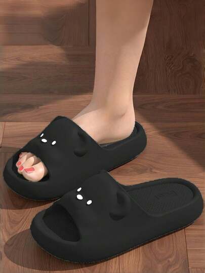 可爱情侣拖鞋，时尚轻便，适合居家、室内、卧室、浴室、房间、户外穿着，四季皆宜。卡通夏季女士家居拖鞋，厚底防滑平底，室内拖鞋，舒适拖鞋，居家鞋，男士家居拖鞋，沙滩凉鞋，休闲百搭男士拖鞋，黑色女士拖鞋。女士拖鞋，凉鞋
