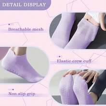 Pares Calcetines De Yoga, Calcetas Deportivos de Corte Bajo, Calcetines de Pilates Antideslizantes Mujer Calcetas Deporte para Ballet, Danza, Fitness, Baile Descalzo, - 1 - Ver 8