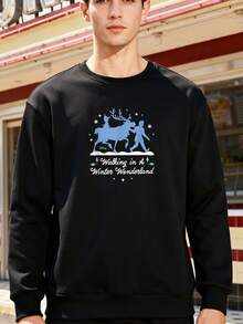 Frozen Walking-In-A-Winter-Wonderland Long-Sleeve Sweatshirt - màu đen - Xem 2